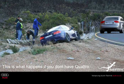 «Вот что происходит, когда у Вас нет Quattro».