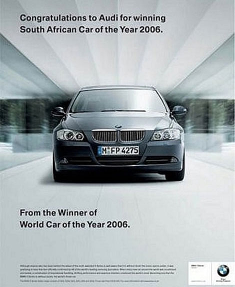 "Поздравляем Audi с получением титула Южноафриканский Автомобиль Года 2006"